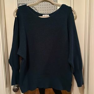 Green Cold Shoulder Sweater